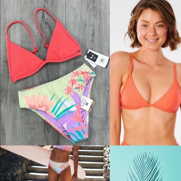 Billabong Other - ☀️BILLABONG☀️RIP CURL☀️LOST IN DAYDREAM Premium Surf Banded Fixed Top BIKINI SET